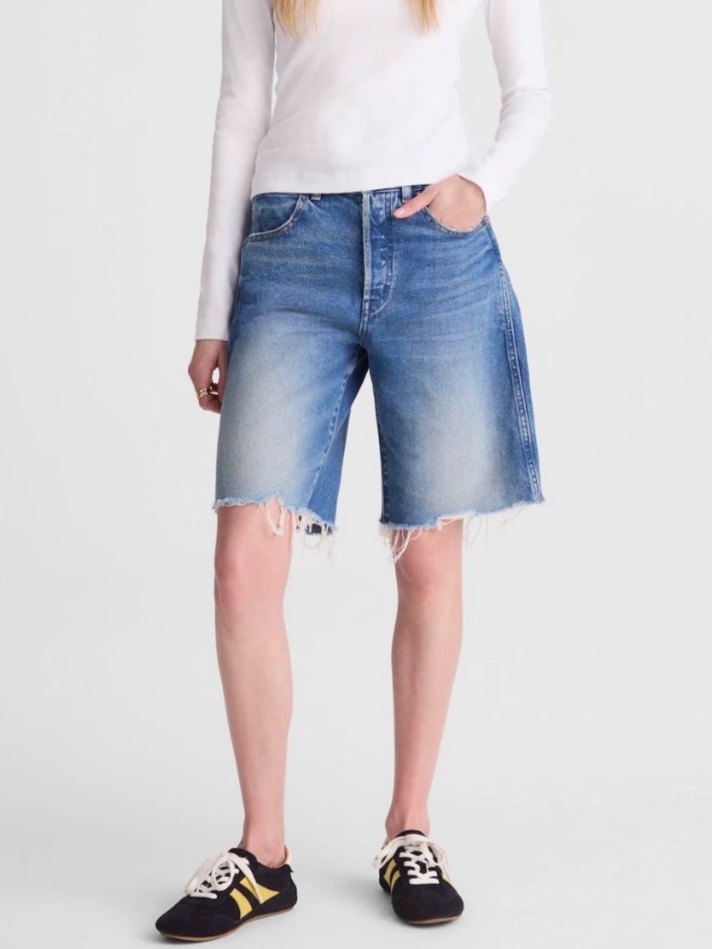 NWT Madewell The Essex Long Baggy Bermuda shorts sz 29 - Picture 2 of 6